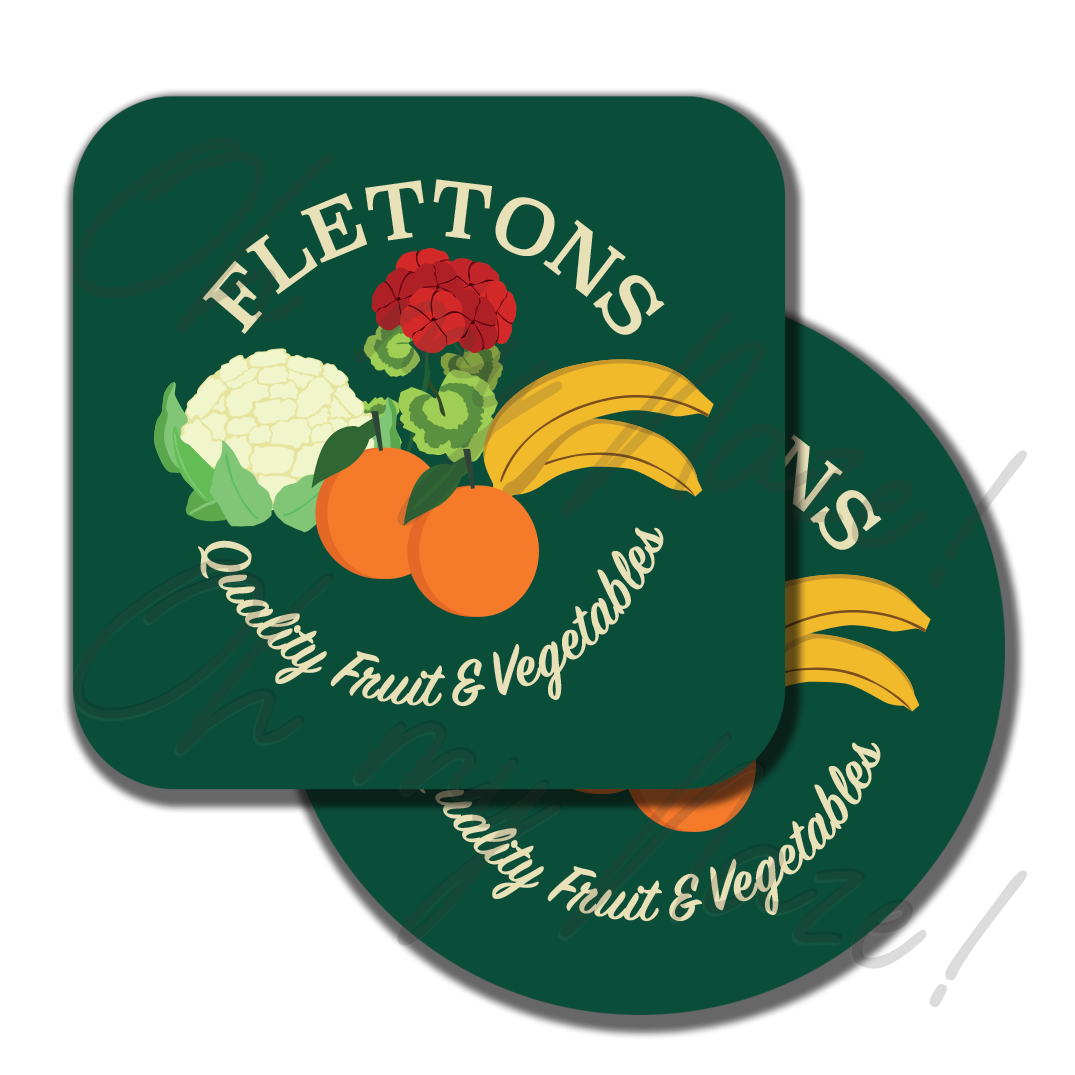 Flettons Greengrocers coaster or placemat