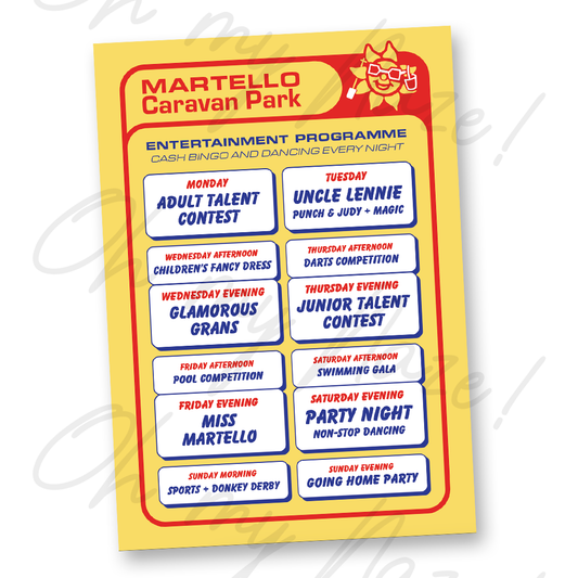 Martello Caravan Park - Weekly Entertainment  - art print