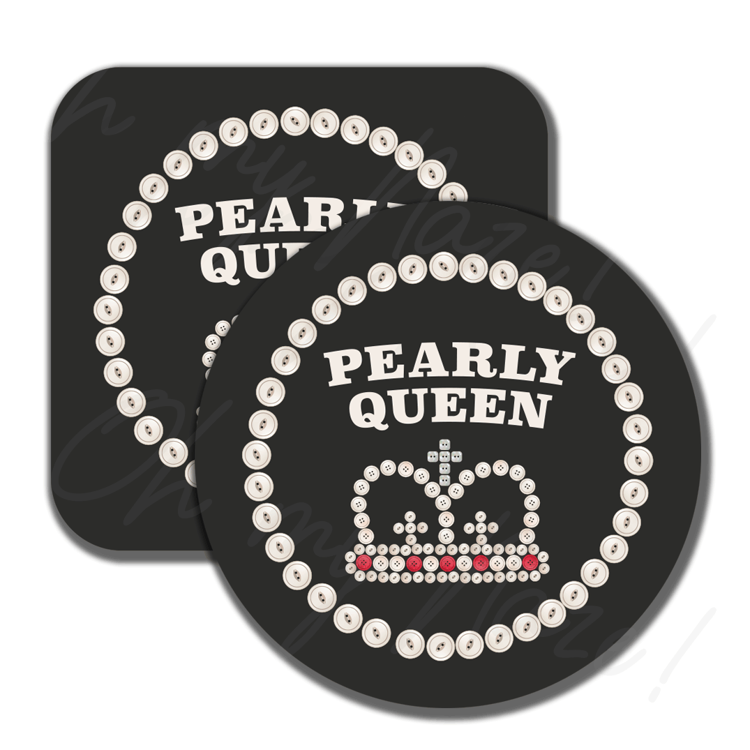 Pearly King/Queen - badge, rosette, keyring, coaster, pocket mirror, bottle opener, mug, fridge magnet