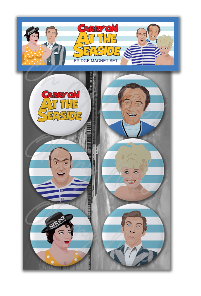 Carry On At The Seaside / Walton-on-the-Naze - fridge magnet set