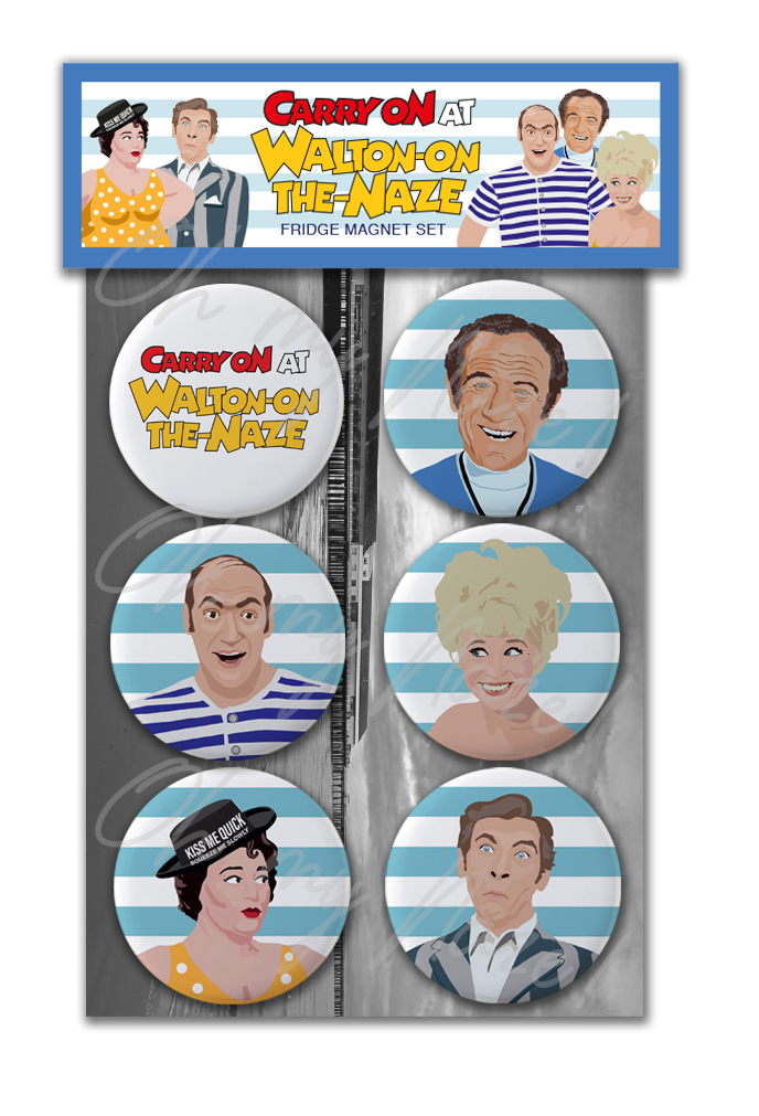 Carry On At The Seaside / Walton-on-the-Naze - fridge magnet set
