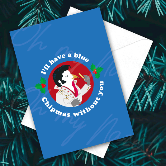 Blue Chipmas Christmas card