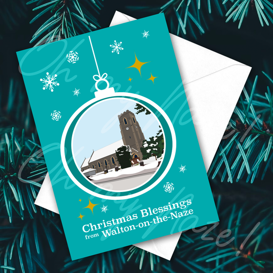 All Saints bauble Christmas card