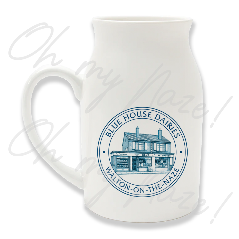 Blue House Dairies milk churn mug