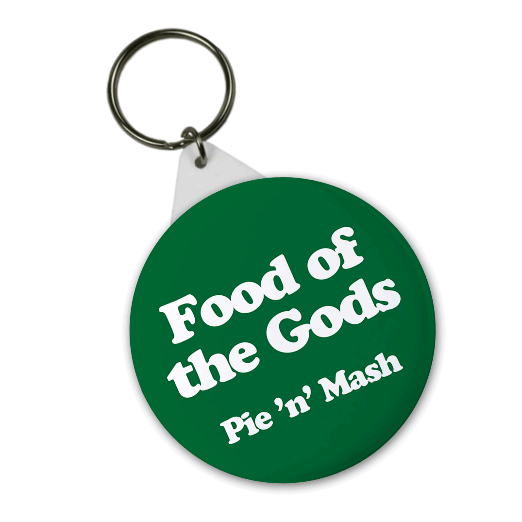 Double Double / Food of the Gods  - Pie and Mash - badge, keyring, coaster, pocket mirror, bottle opener, fridge magnet