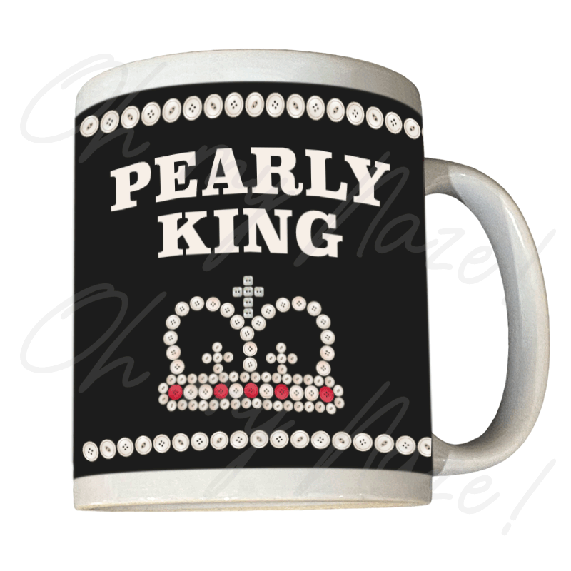 Pearly King/Queen - badge, rosette, keyring, coaster, pocket mirror, bottle opener, mug, fridge magnet