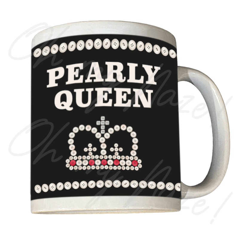 Pearly King/Queen - badge, rosette, keyring, coaster, pocket mirror, bottle opener, mug, fridge magnet