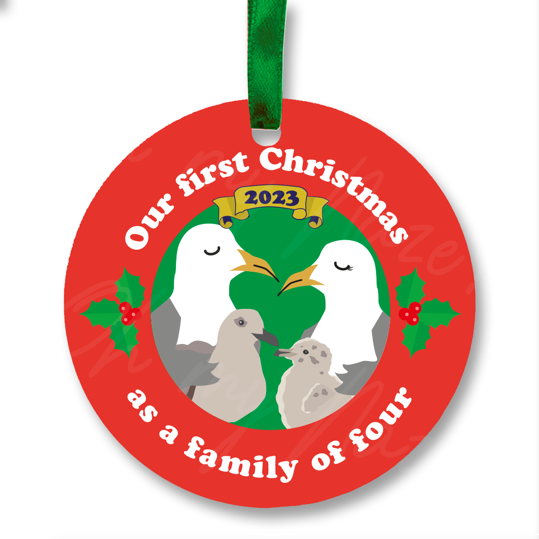 Gull-ty Pleasures Christmas Ornaments - First year as a family