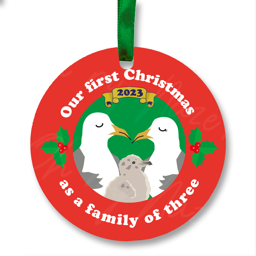 Gull-ty Pleasures Christmas Ornaments - First year as a family