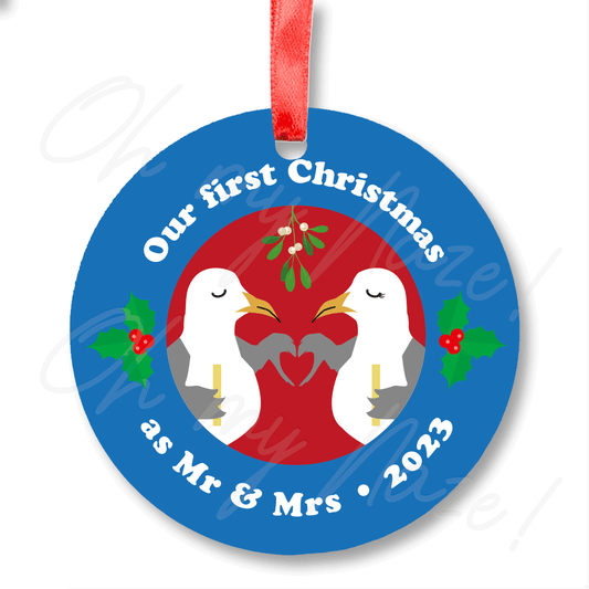 Gull-ty Pleasures Christmas Ornaments - First year married/together