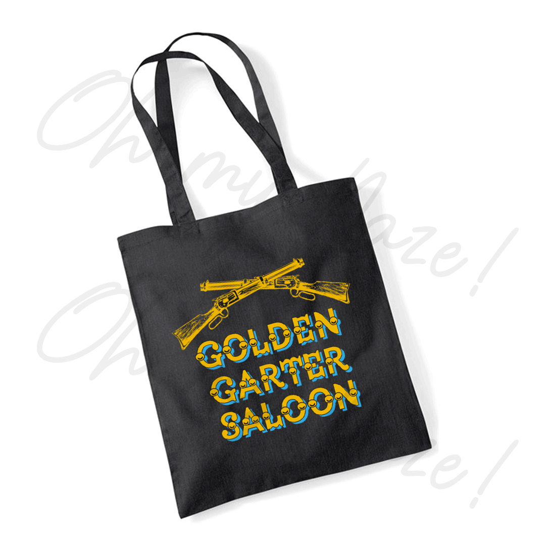 Wild West Show - Golden Garter Sign tote bag