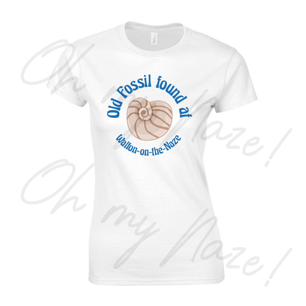 Old Fossil Design 1 - White - Ladies