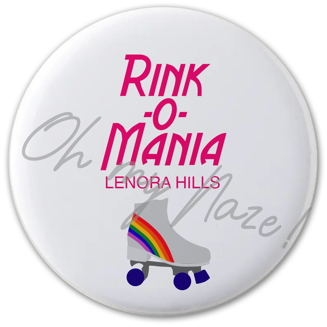 Rink-O-Mania badge (Hawkins Collection)