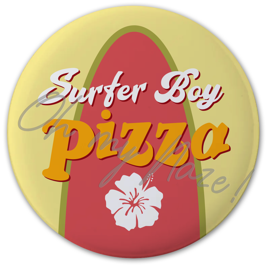 Surfer Boy Pizza badge (Hawkins Collection)