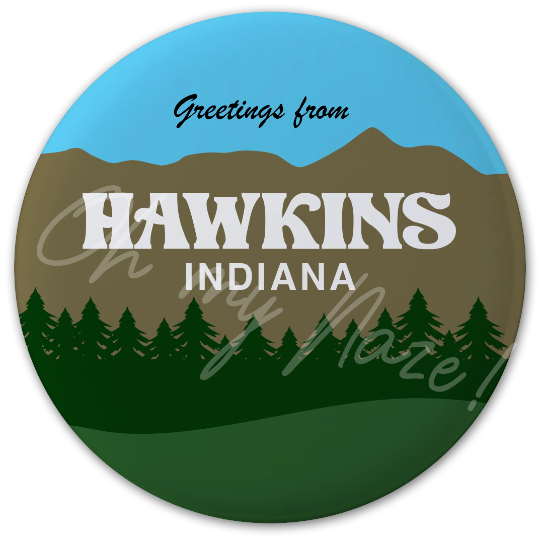 Hawkins Tourist Board badge (Hawkins Collection)