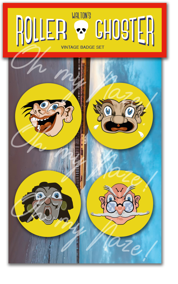 Roller Ghoster 'Famous Faces' Collector's Badge Set