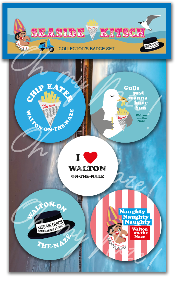 Walton Seaside Kitsch Collector's badge set