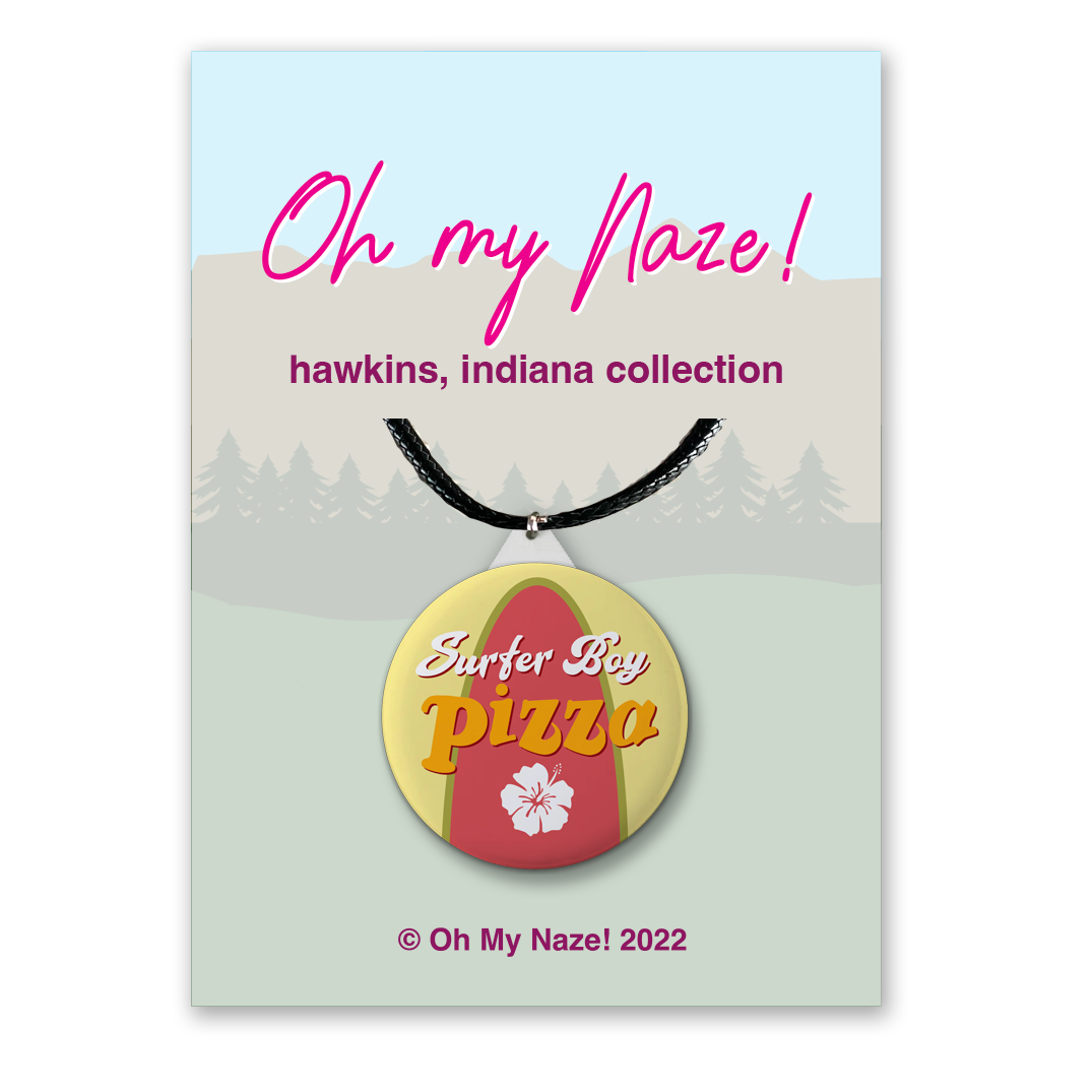 Surfer Boy Pizza necklace (Hawkins Collection)